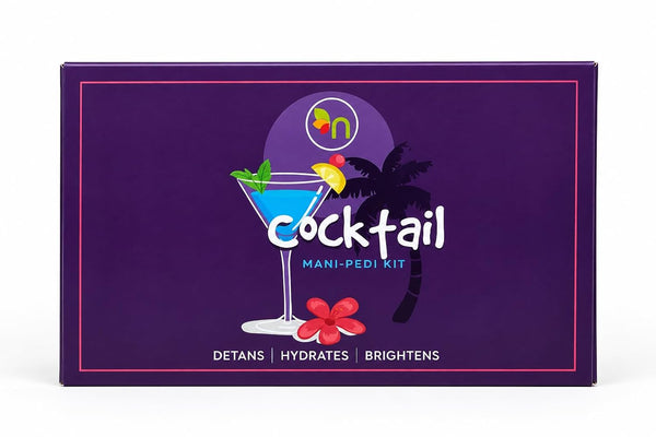 Cocktail Manicure Pedicure Kit for Women | 5-Step Hand & Foot Spa Kit with Soak, Body Wash, Scrub, Mask & Massage Cream | Detan, Hydrate & Brighten