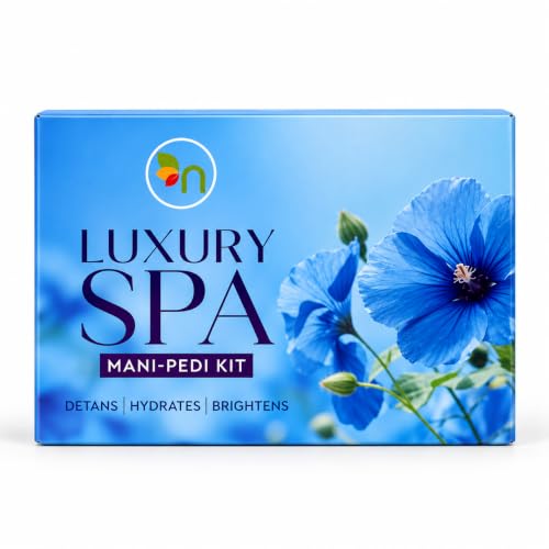 Luxury Spa Mani Pedi Kit for Men & Women | 4 Step Manicure Pedicure Kit with Foot Soak, Body Wash, Scrub & Massage Cream | Hydrates, Brightens & Softens Skin|B0HK171DZL