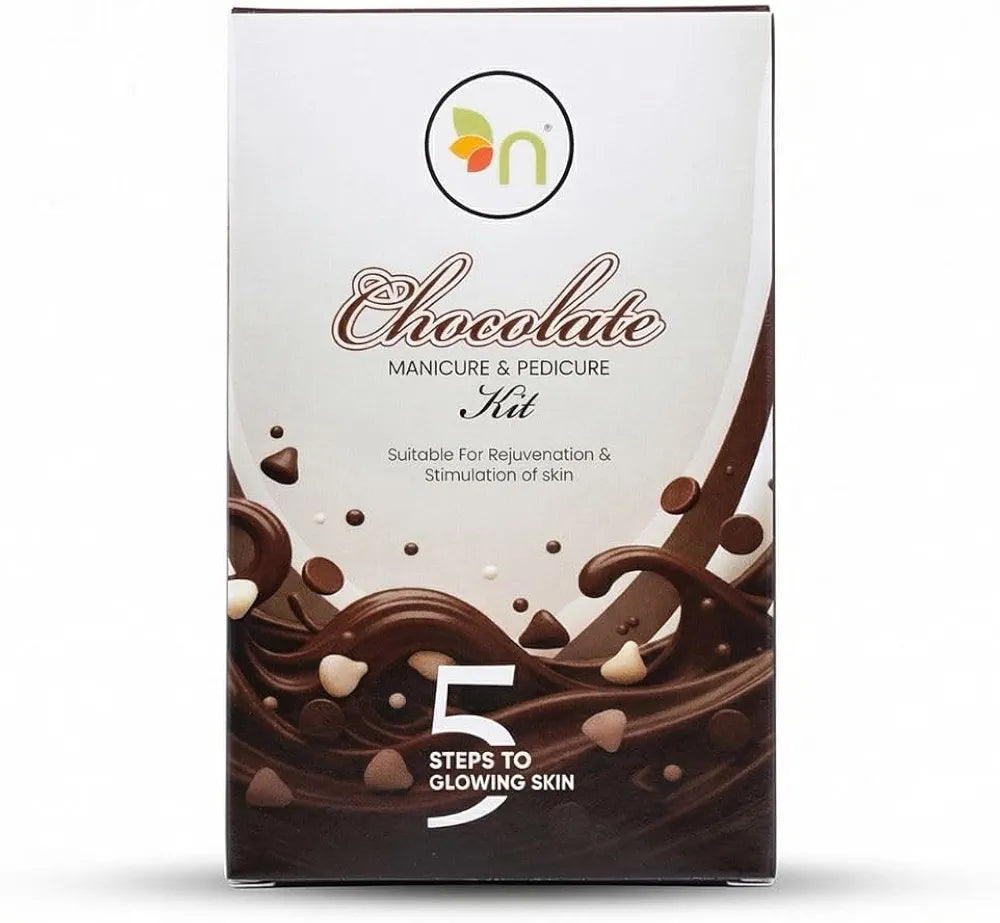 Chocolate Manicure & Pedicure Kit, Tan Removal, Skin Rejuvenation & Brightening Treatment for Hands & Feet, Professional Salon Care in 5 Step at Home, 75g