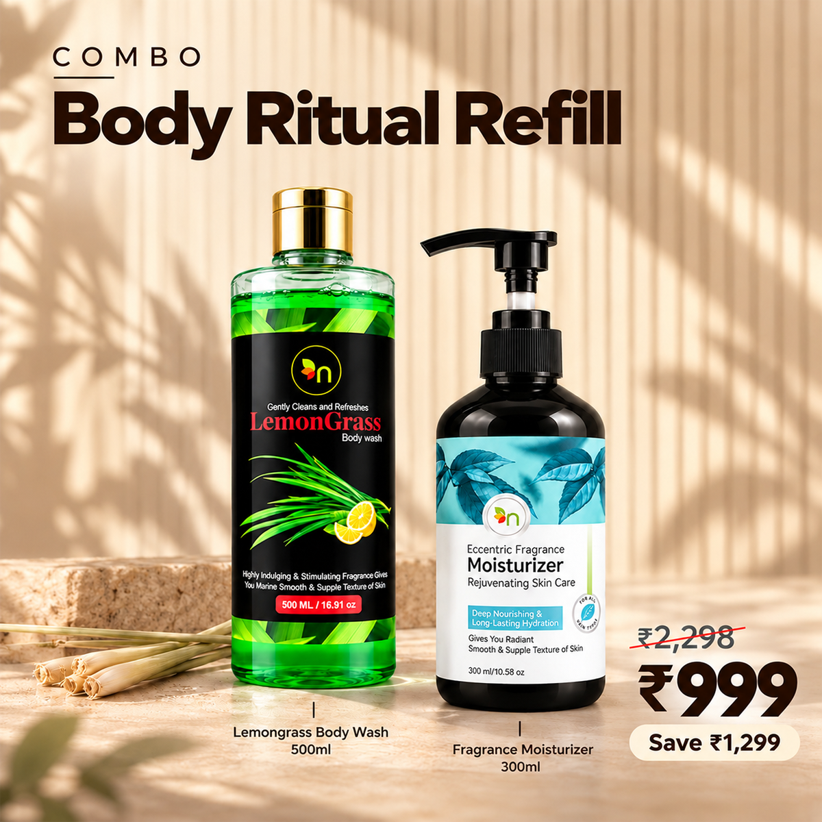 Combo  Body Ritual Refill ( Body wash & Moisturizer )