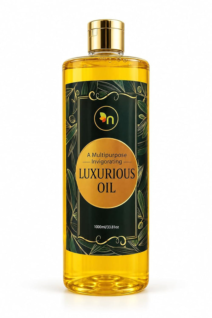 Luxurious Hair & Skin Oil 1ltr | Multipurpose Nourishing Oil with Olive Argan Almond & Sesame | Moisturising Care for Hair Skin & Body